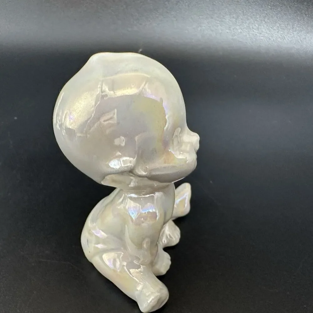 Vintage Ceramic Kewpie Baby Figurines Set of 4 Pearlized Lustreware Babies